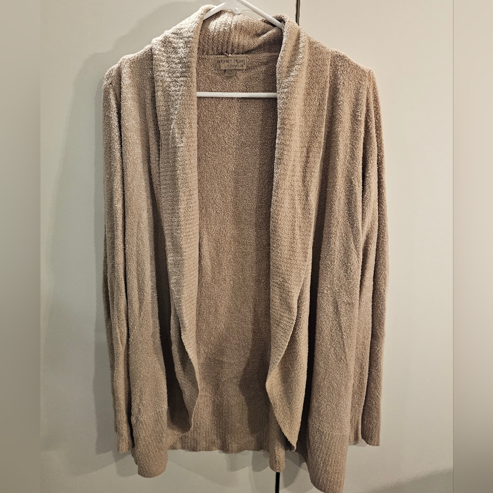 Barefoot Dreams Womans Small Tan Sweater Cardigan